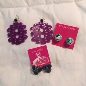 Nordstrom Moon & Lola 3 pair stud drop earrings